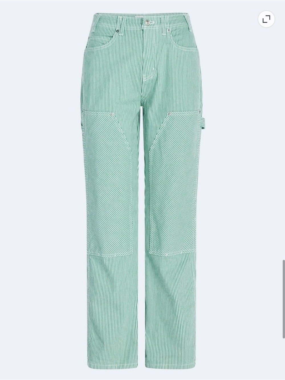 Mid Rise Pinstripe Carpenter Jeans